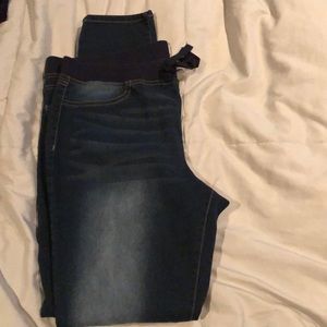 Dark blue faded jeans